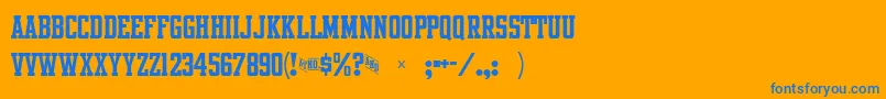 IntramuralRoundstrokeJl-fontti – siniset fontit oranssilla taustalla