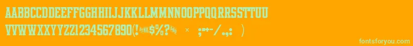 フォントIntramuralRoundstrokeJl – オレンジの背景に緑のフォント