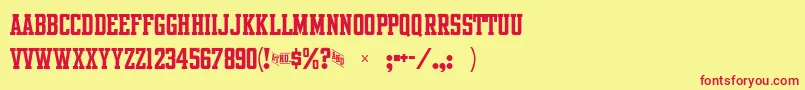 IntramuralRoundstrokeJl Font – Red Fonts on Yellow Background