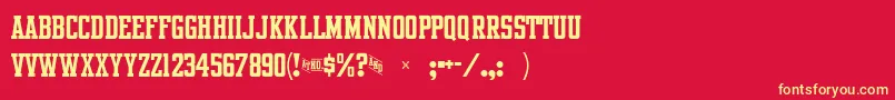 フォントIntramuralRoundstrokeJl – 黄色の文字、赤い背景