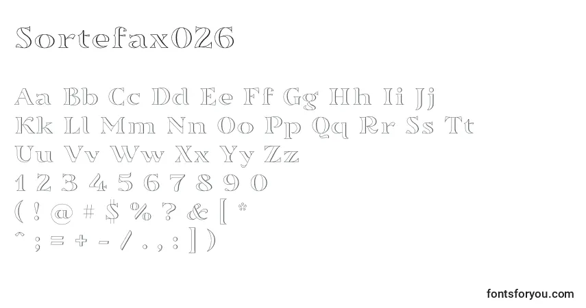 Sortefax026 (112179)-fontti – aakkoset, numerot, erikoismerkit