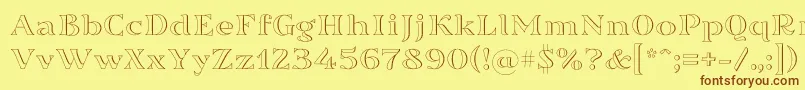 Sortefax026 Font – Brown Fonts on Yellow Background