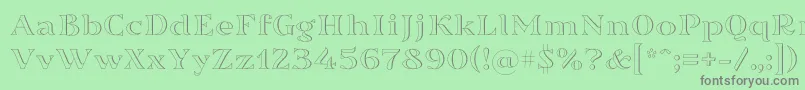 Sortefax026 Font – Gray Fonts on Green Background