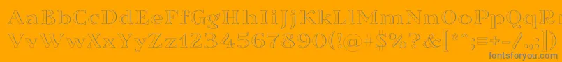 Sortefax026-Schriftart – Graue Schriften auf orangefarbenem Hintergrund