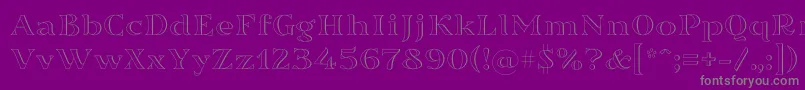 Lisätietoja Sortefax026-fontista Sortefax026-fontti – harmaat kirjasimet violetilla taustalla