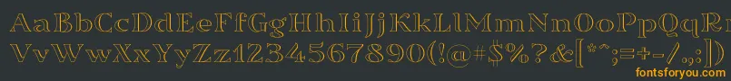 フォントSortefax026 – 黒い背景にオレンジの文字