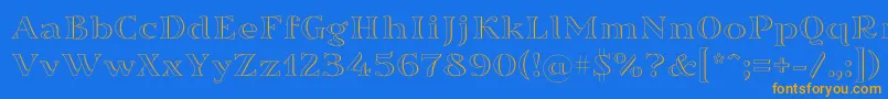 Sortefax026 Font – Orange Fonts on Blue Background