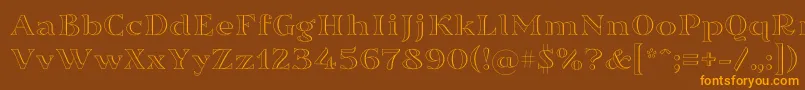 Sortefax026 Font – Orange Fonts on Brown Background