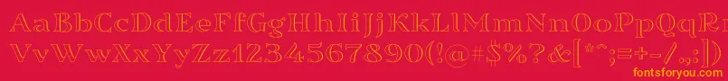 Sortefax026 Font – Orange Fonts on Red Background