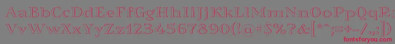 フォントSortefax026 – 赤い文字の灰色の背景
