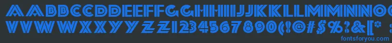 フォントForty – 黒い背景に青い文字