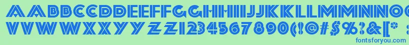 フォントForty – 青い文字は緑の背景です。