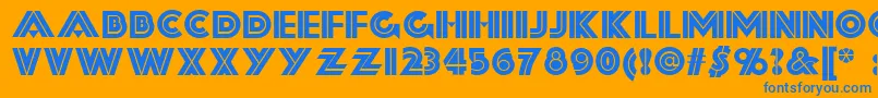 フォントForty – オレンジの背景に青い文字