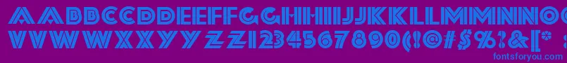 Forty-Schriftart – Blaue Schriften auf violettem Hintergrund