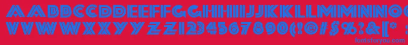 フォントForty – 赤い背景に青い文字