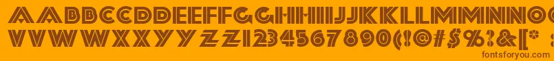 Forty-Schriftart – Braune Schriften auf orangefarbenem Hintergrund