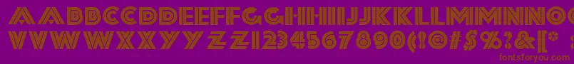 Forty-Schriftart – Braune Schriften auf violettem Hintergrund