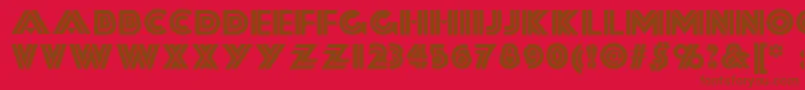 Forty-fontti – ruskeat fontit punaisella taustalla