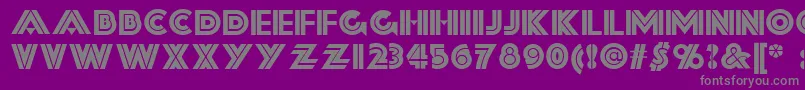 Forty-fontti – harmaat kirjasimet violetilla taustalla