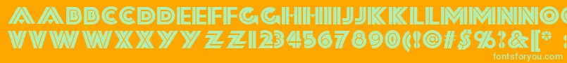 Forty Font – Green Fonts on Orange Background