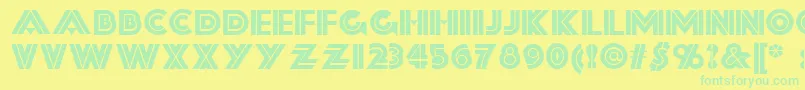 フォントForty – 黄色い背景に緑の文字