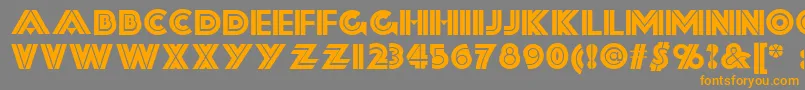フォントForty – オレンジの文字は灰色の背景にあります。