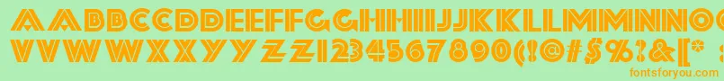 Forty Font – Orange Fonts on Green Background