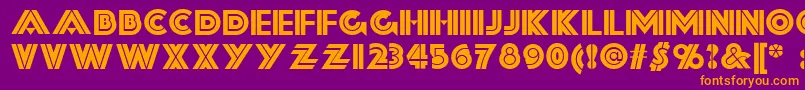 Forty-fontti – oranssit fontit violetilla taustalla