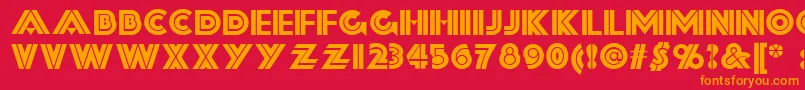 フォントForty – 赤い背景にオレンジの文字