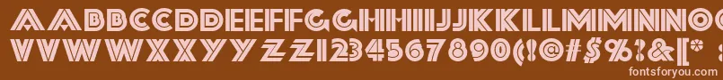 Forty-fontti – vaaleanpunaiset fontit ruskealla taustalla