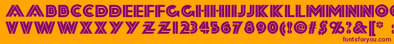 Forty-Schriftart – Violette Schriften auf orangefarbenem Hintergrund