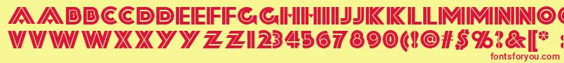 フォントForty – 赤い文字の黄色い背景