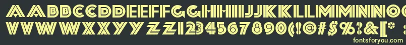 Forty-fontti – keltaiset fontit mustalla taustalla