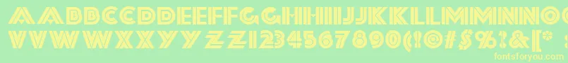 Forty-fontti – keltaiset fontit vihreällä taustalla