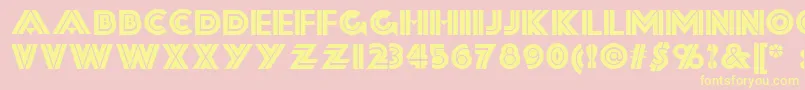 Forty-fontti – keltaiset fontit vaaleanpunaisella taustalla