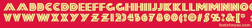 Forty-fontti – keltaiset fontit punaisella taustalla