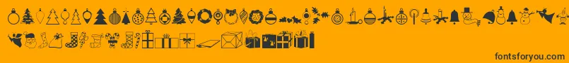 Xmasdings Font – Black Fonts on Orange Background