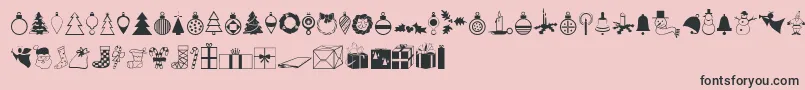 Xmasdings-Schriftart – Schwarze Schriften auf rosa Hintergrund