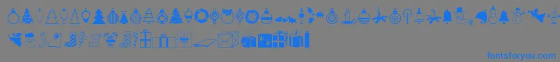 Xmasdings Font – Blue Fonts on Gray Background