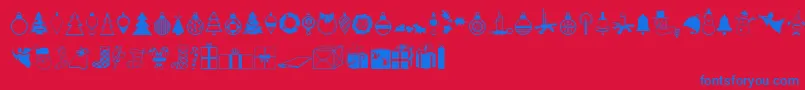 Xmasdings Font – Blue Fonts on Red Background