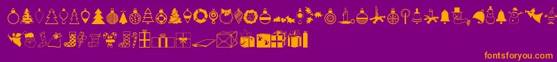 Xmasdings Font – Orange Fonts on Purple Background