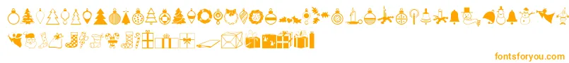 Xmasdings-Schriftart – Orangefarbene Schriften auf weißem Hintergrund