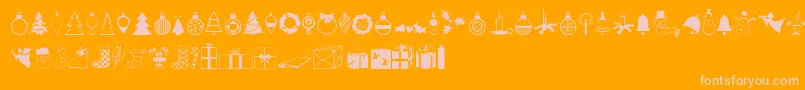 Xmasdings Font – Pink Fonts on Orange Background