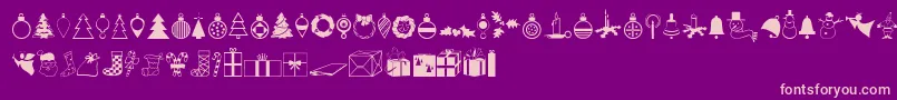 Police Xmasdings – polices roses sur fond violet