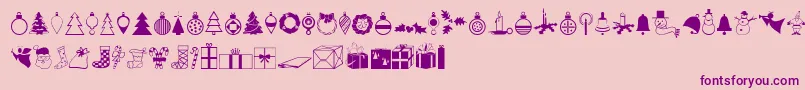 Xmasdings Font – Purple Fonts on Pink Background