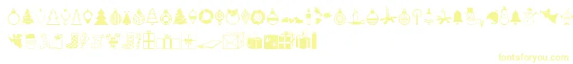 Xmasdings Font – Yellow Fonts on White Background