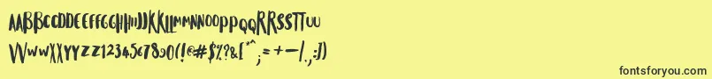 Musiques Font – Black Fonts on Yellow Background