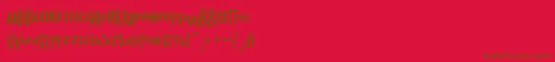Musiques Font – Brown Fonts on Red Background