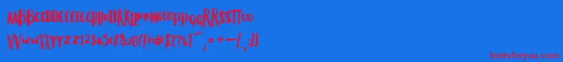 Musiques Font – Red Fonts on Blue Background