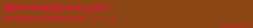 Musiques Font – Red Fonts on Brown Background